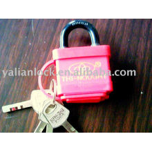 Wrapped-plastic padlock